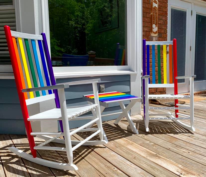 rainbow rocking chairs